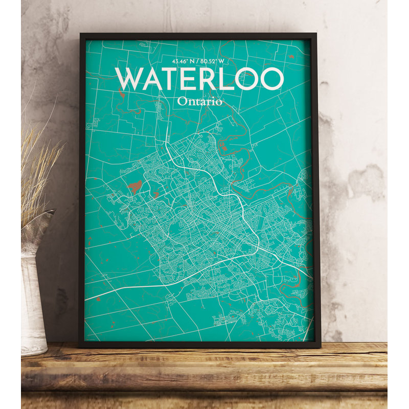 Waterloo City Map - No Frame Print, 51cm H x 41cm W