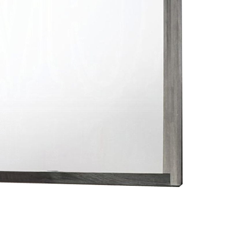 Miroir de commode Joho, 38 x 50, bois gris bicolore, grains naturels