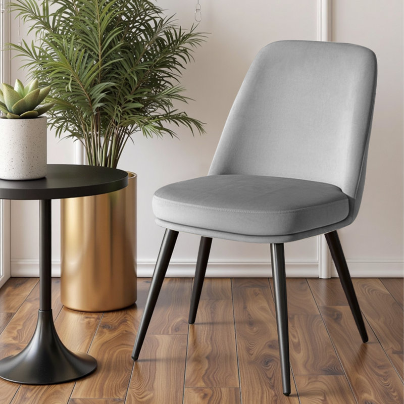 49Cm H Modern Velvet Upholstered Dining Chair for Kitchen/Dining Room, Gray