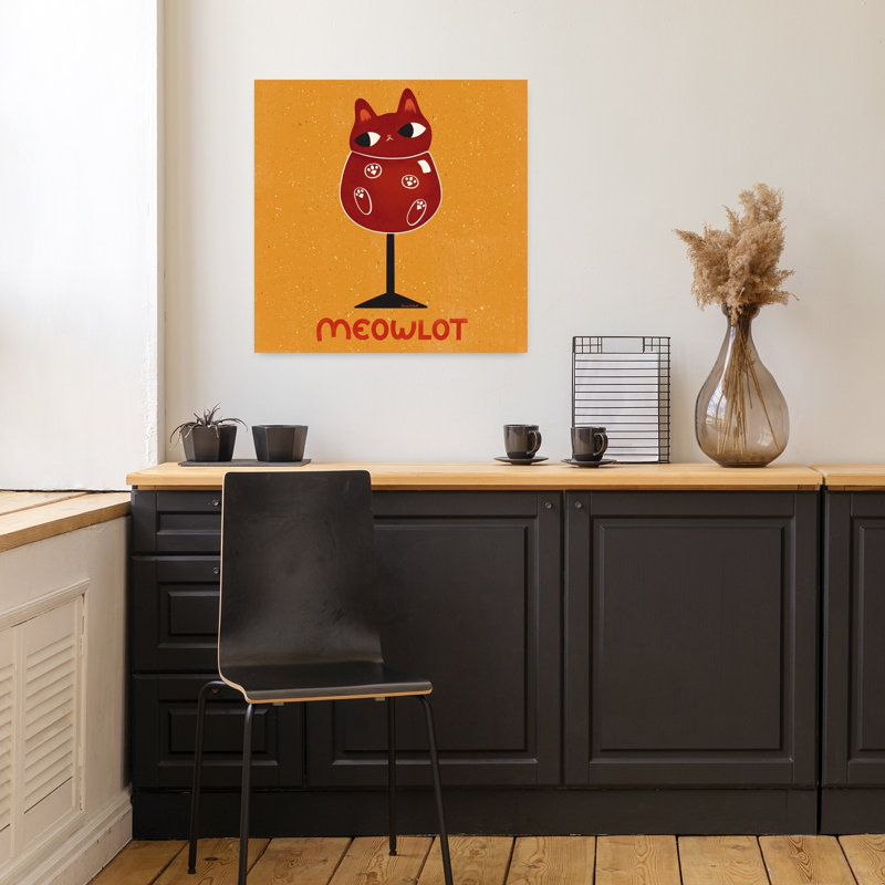 Art contemporain rétro, art de chat, H 18 po x l 18 po