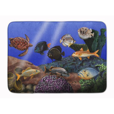 Tapis pour salle de bain en mousse à mémoire de forme fantaisie 1 undersea