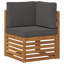  Ensemble de canapé 8 pièces en bois d'acacia massif naturel et anthracite