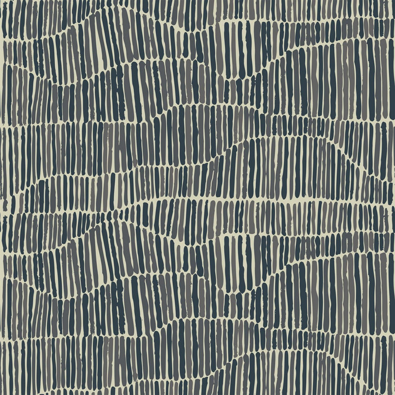 Papier peint jamaïcain, Non-collé, Toile de ramie synthétique, Bleu pierre