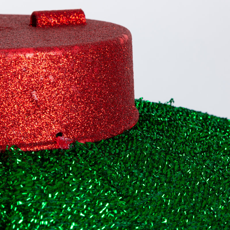 Festive 60Cm Diameter Collapsible Ball With Snowflake Design And LED Lights, Green