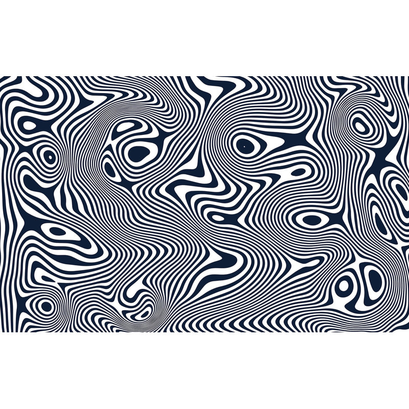 Murale pelez et collez de qualité supérieure - dessin au trait abstrait, L 96 po x l 120 po