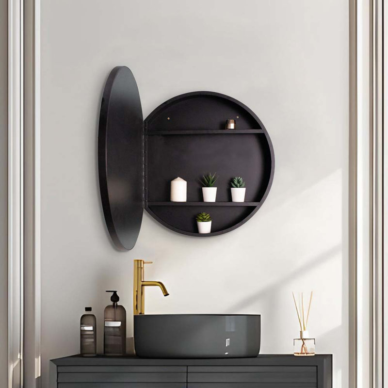 Armoire à pharmacie murale avec miroir Khubhu, 24 po x 24 po