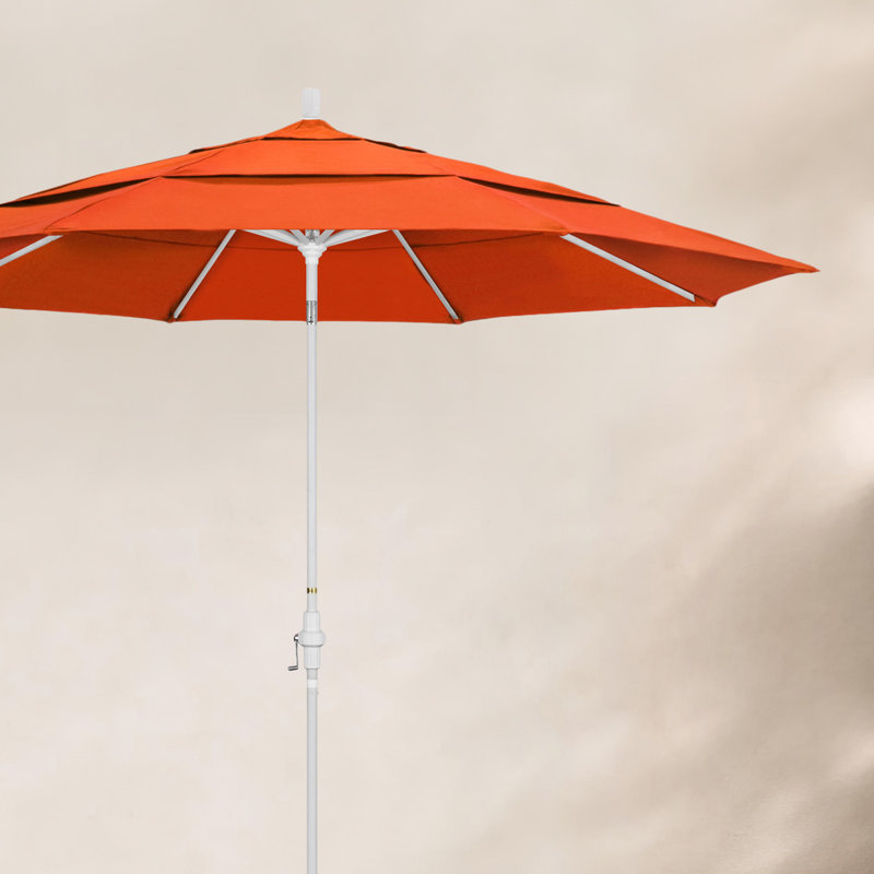 Parasol de marché Broadmeade octogonal Sunbrella, Blanc mat, Toile Sunbrella® Melon
