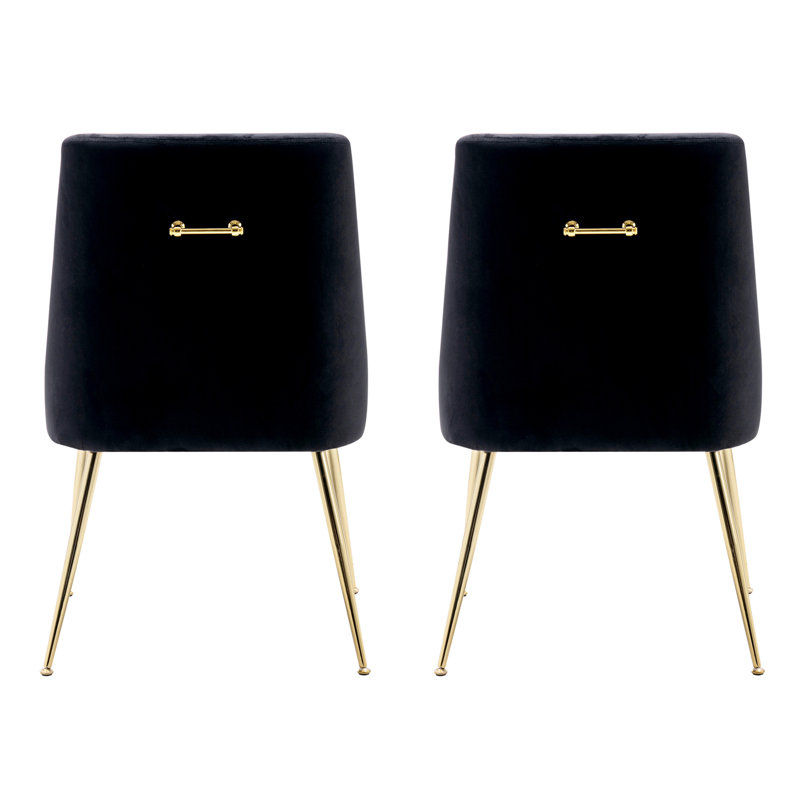 Fauteuil en velours l 21,5 po Koblas, Velours noir