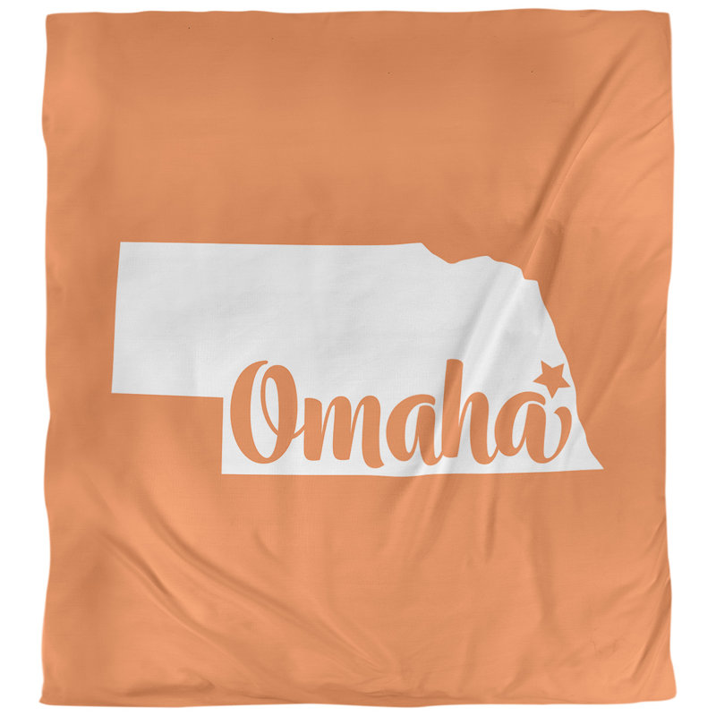 Housse de couette omaha nebraska, Housse de couette pour très grand lit, Orange, Microfibre