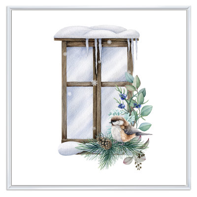 «Winter Arrangement with Bird», reproduction d'art sur toile traditionnelle