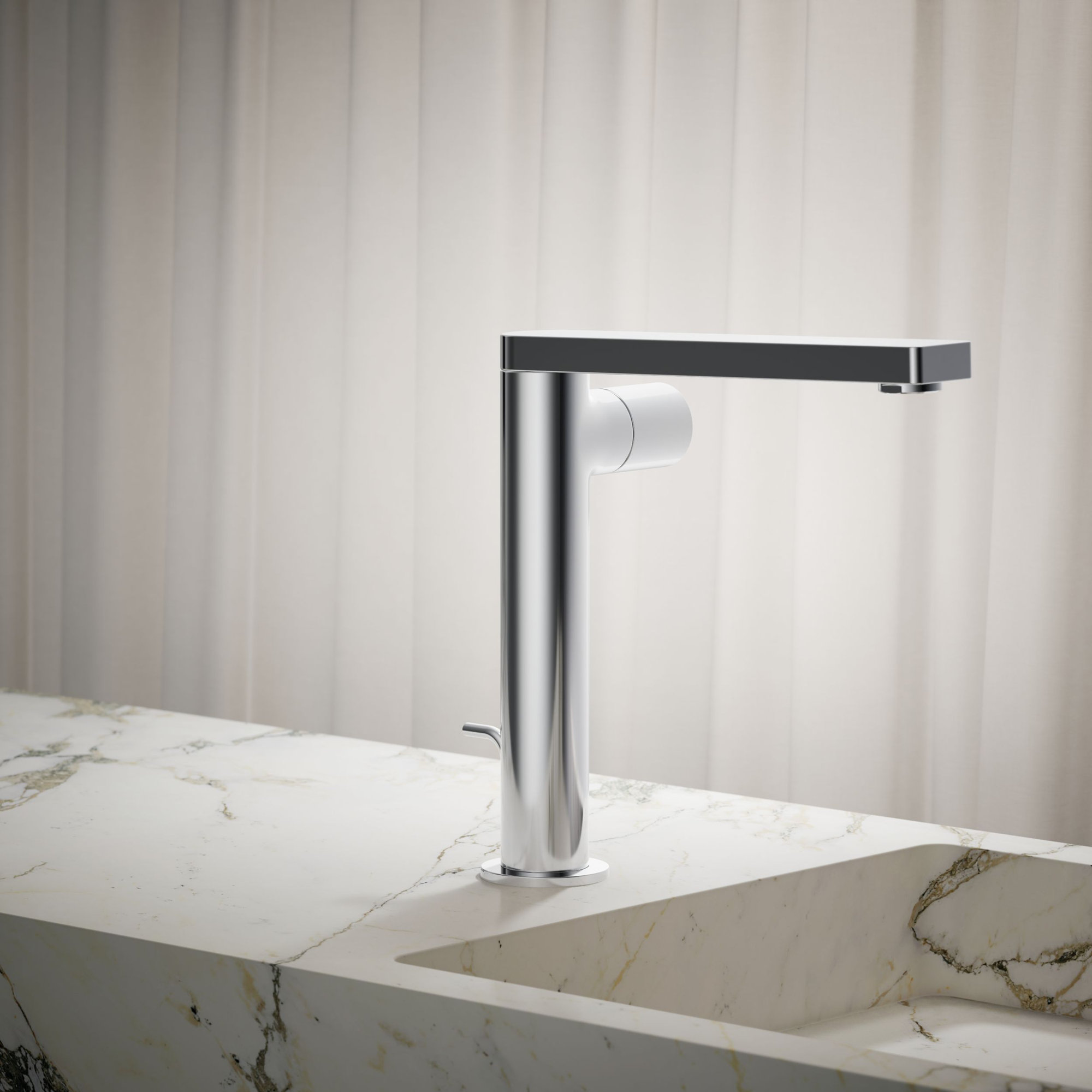 Single-Handle Bathroom Faucet with Drain Assembly, Polished Chrome