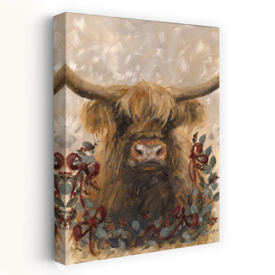 Holiday Highland Cow, art contemporain abstrait