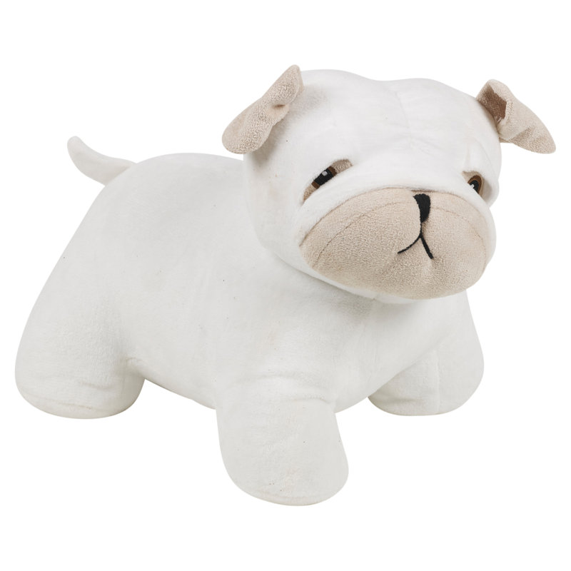 Stratton French Bulldog Fabric Weighted Floor Stop, White