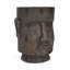 Table de bout à piédestal d'extérieur Moai avec statue antique et finition grain de bois