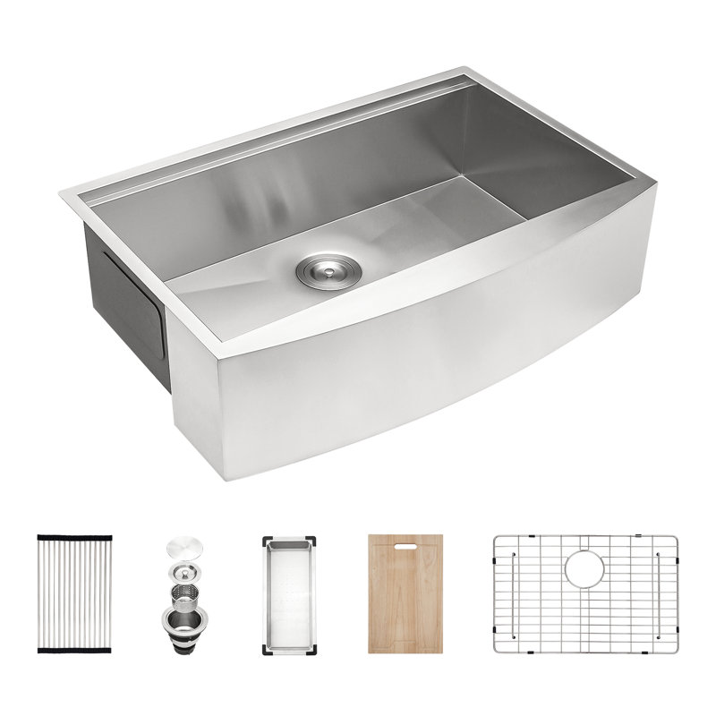 30" Sink - Stainless Steel 18 Gauge, Hygienic Surface For Kitchen Workstation 21X9 Inch, Reduced Noise With Pad