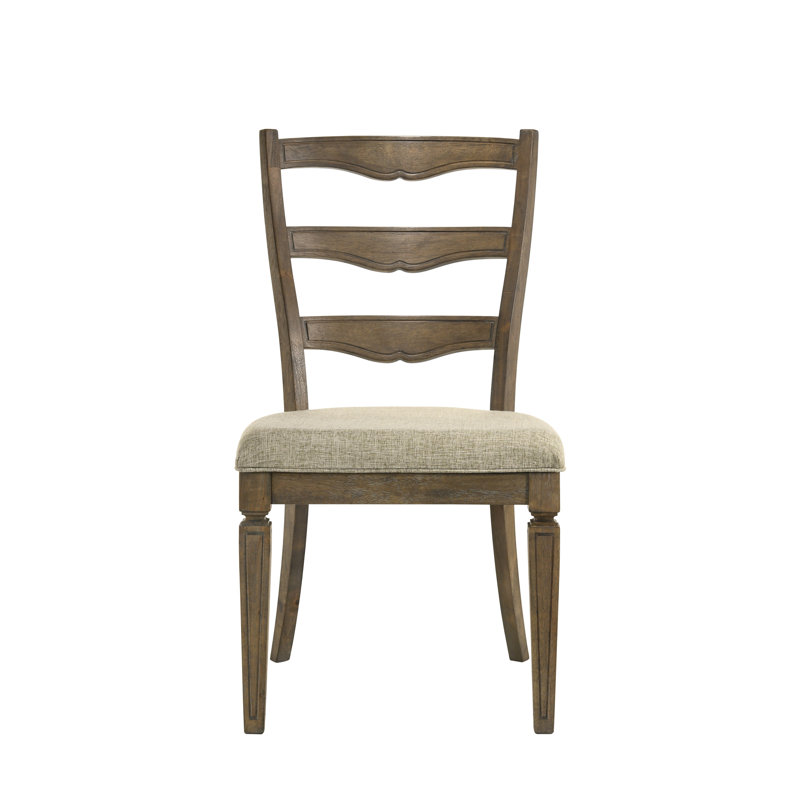 Ensemble de chaises d'appoint Parfield en tissu brun clair et finition chêne vieilli (ensemble de 2)