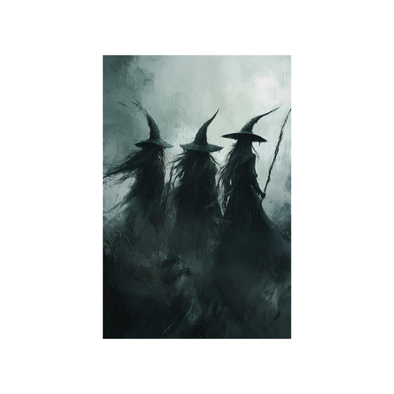Art mural 24 po x 36 po Witchs Horror Halloween