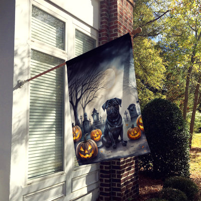 Drapeau de maison d'Halloween en polyester à double face H 40 po x l 28 po