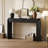 TREXM Entryway Table With Natural Wood Grain Finish, Console Table With Fluted Design, Oval Top And 2 Drawers For Entryway And Living Room (Black)-991915182