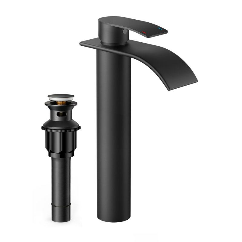Single-handle Bathroom Faucet with Drain Assembly, Black