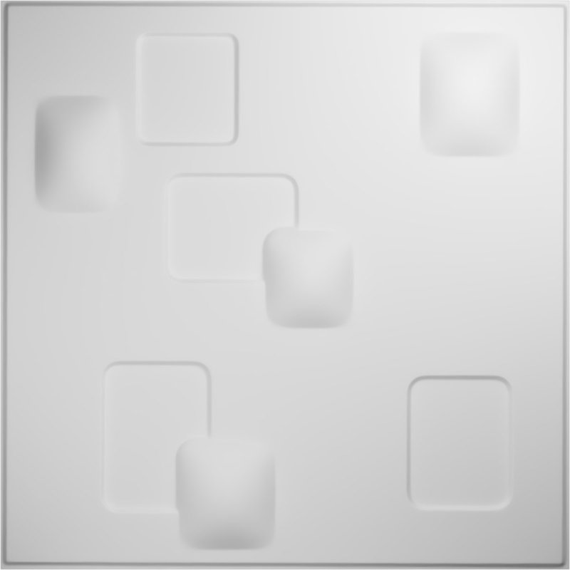 White Textured 3D PVC Wall Panels, 19 5/8" x 19 5/8", 10-Pack