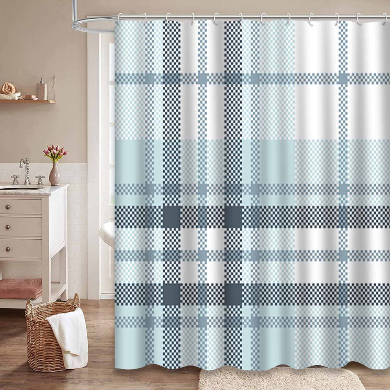 Rideau de douche Tartan, L 72 po x l 84 po