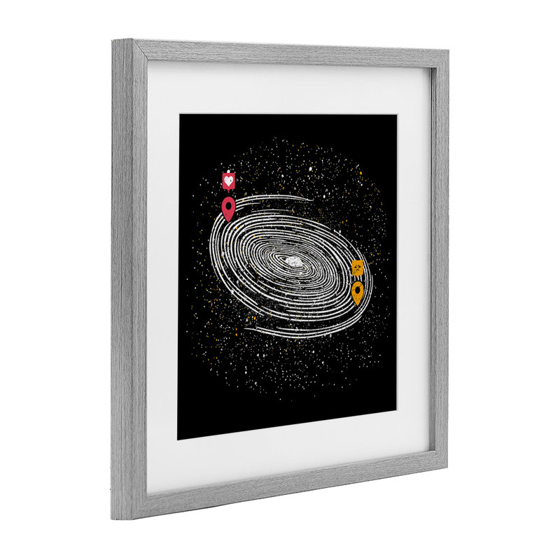«Love Long Distance», reproduction sous verre encadrée, design par Tobe Fonseca, H 13 po x l 13 po