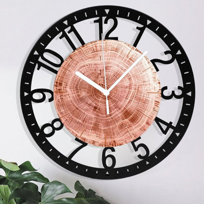 Horloge murale ronde en fer 10 po avec mouvement à quartz silencieux, chiffres arabes, impression UV