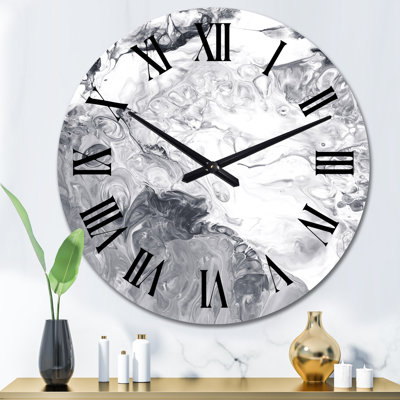 Horloge murale moderne blanc et gris I - horloge murale moderne