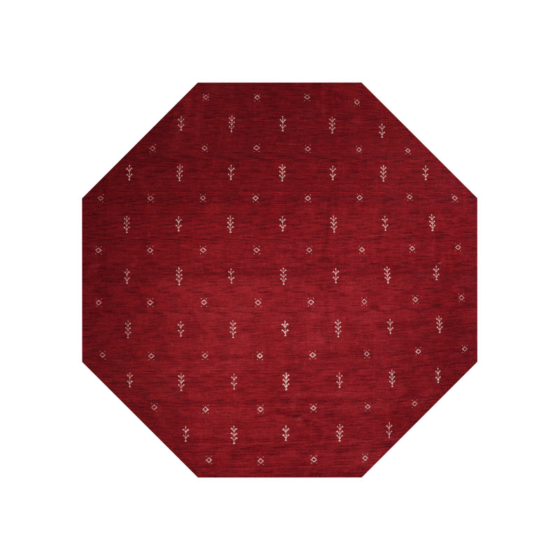Onna Hand Knotted Loom Wool Eco-Friendly Area Rugs - Red White Color, Contemporary Modern Design, High Pile Thick Handmade Anti Skid Area Rugs for Living Room, Bed Room