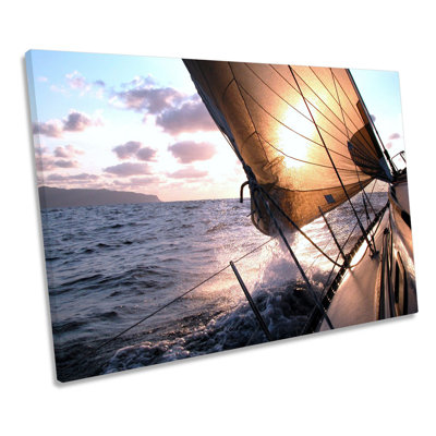 Sail Yacht Boat Seascape 1 Piece Wrapped Canvas Wall Art