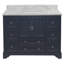 Ensemble de meuble-lavabo simple 48 po Tilford avec rangement gris marine et comptoir en marbre de Carrare-2107456469