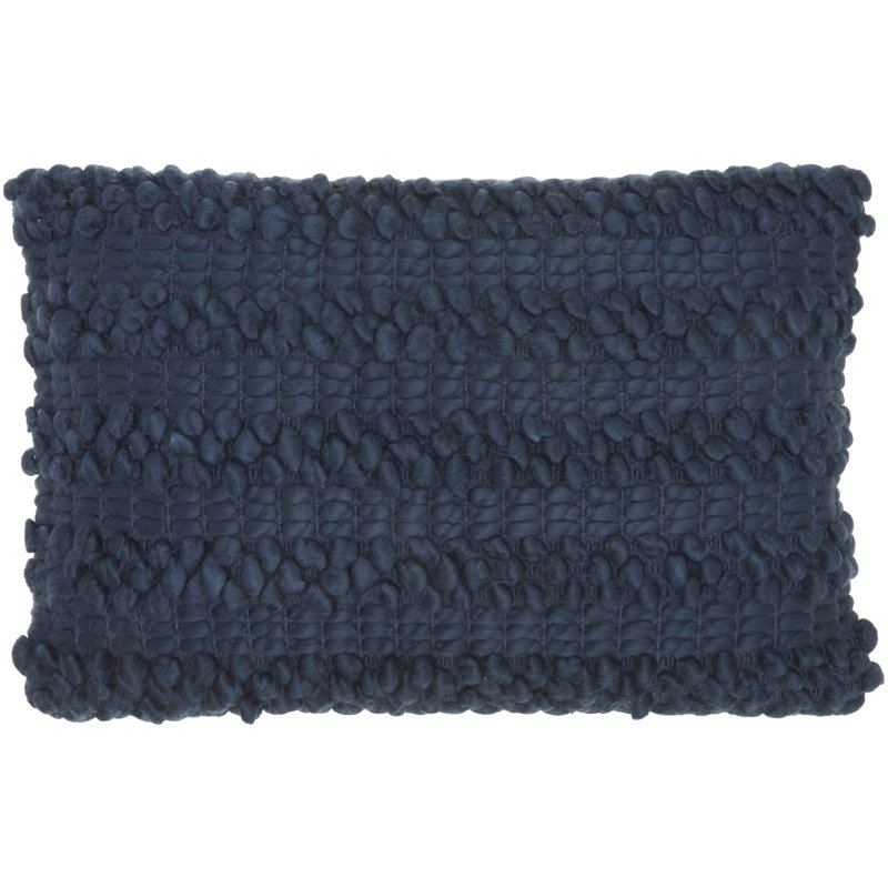 Throw Pillow, Navy, 14" H x 20" W, Rectangular