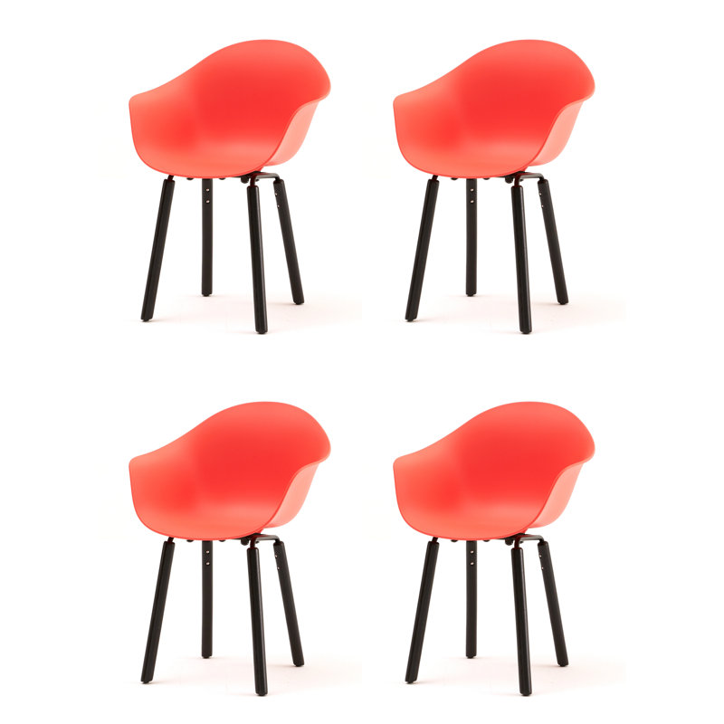 TA Armchair (Set of 4), Red/Black