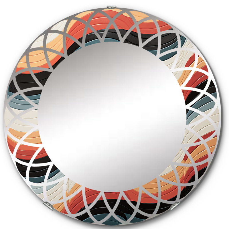 Irlee - Miroir mural rond Mid-Century, 24 po x 24 po