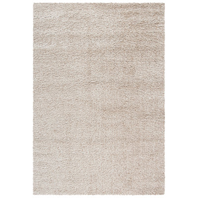 Shag Solid Color Area Rug In Beige