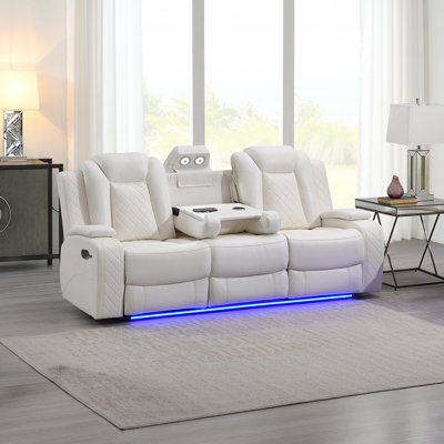Hilyard Ii Faux Leather Sofa, White