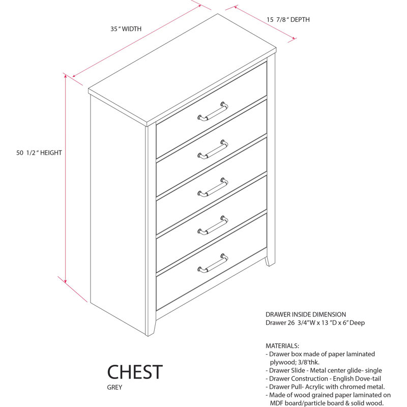 Ensemble de rangement pour chambre à coucher 3 pièces Harmony en gris vieilli avec commode et 2 tables de chevet