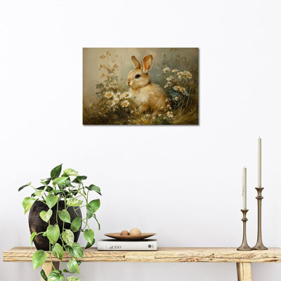  Art mural de lapin de Pâques - "Lapin" et décoration murale sur toile printanière pour la maison