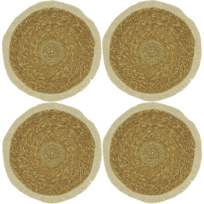 Jordison 90% Sea Grass - 10% Cotton No Pattern Round Placemat