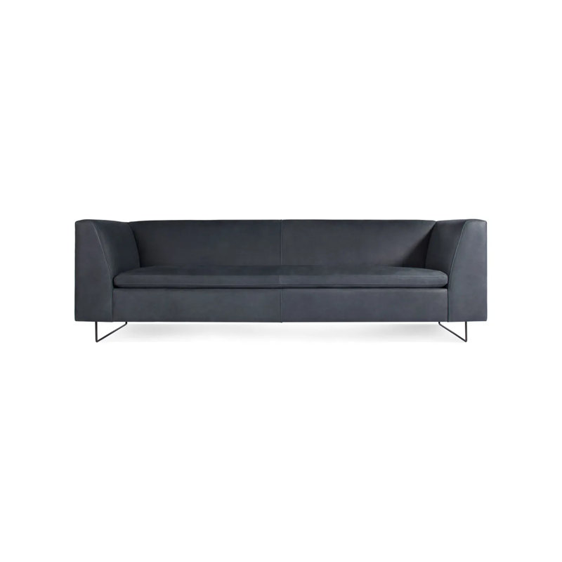 Bonnie Upholstered Sofa, Ink Genuine Leather, 29" H x 96" W x 33" D