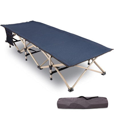 Lit de camp pliant robuste pouvant accueillir 286 lb, lit de camp portatif robuste pour enfants, bleu marine 75 po x 26 po