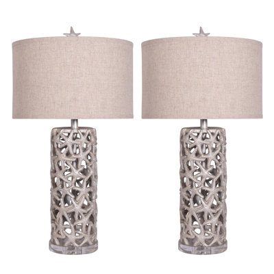 Darla - Ensemble de 2 lampes de table en polyuréthane 30 po - Finition beige