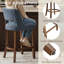 Tabourets de bar modernes à hauteur de comptoir rembourrés en chenille avec pieds en bois massif et dossier découpé, ensemble de 2-734300860