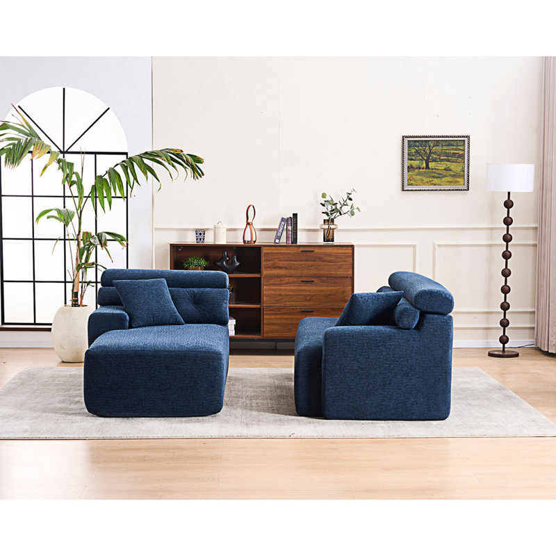Boneless Compression Sofa, Combining Chaise Longue With 2 Pillows