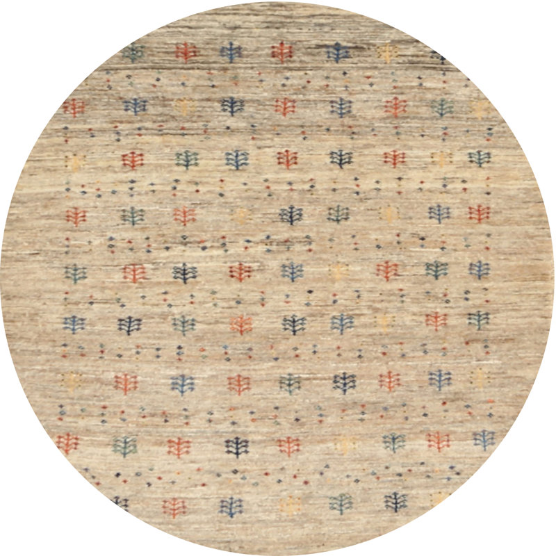 Surface beige contemporaine tapis, Rond 7 pi