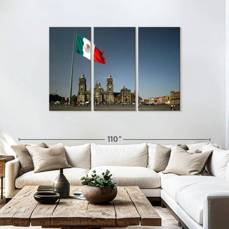 Sireci Mexican Flag In Zocalo, 48" H x 74" W