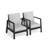 4-Piece Outdoor Patio Furniture Set, 5-Seat Conversation Sofa With 4.7" Thick Light Gray Cushions And Black Aluminum Frame & Coffee Table-797731031