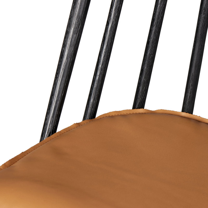 Lewis Swivel Upholstered Stool with Solid Wood Frame, Counter Stool (26.98" Seat Height), Whiskey Saddle/Top Grain Leather