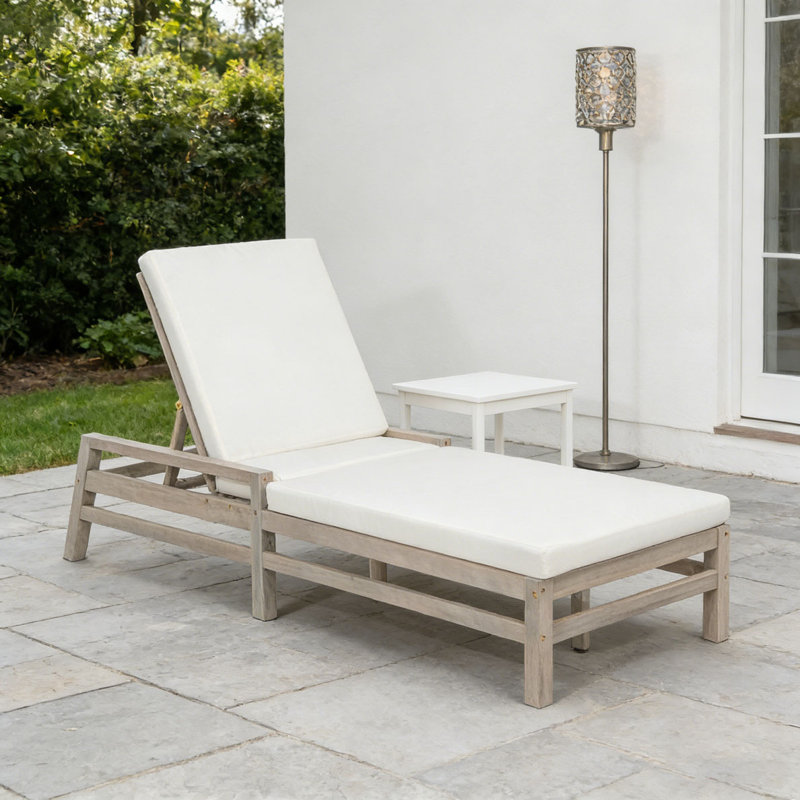 Chaise longue d'extérieur réglable, 1, Gris